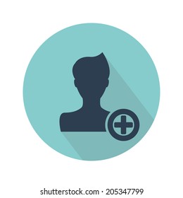 Flat icon of add friend. Vector illustration
