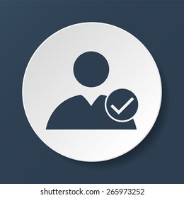 Flat icon of add friend. Vector illustration 
