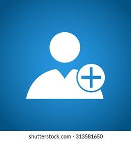 Flat icon of add friend. Vector illustration 