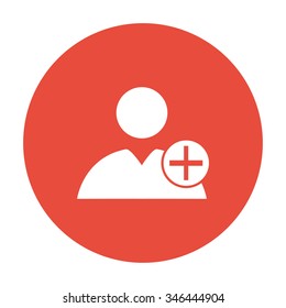 Flat icon of add friend. Vector illustration 