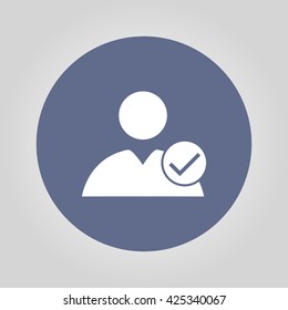 Flat icon of add friend. Vector illustration