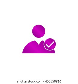Flat icon of add friend. Vector illustration