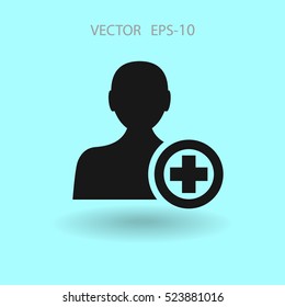 Flat icon of add friend vector illustration