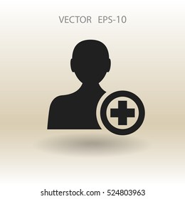Flat icon of add friend vector illustration