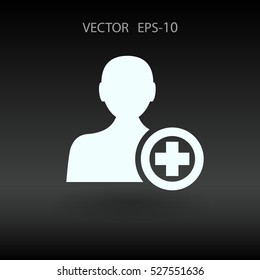 Flat icon of add friend vector illustration