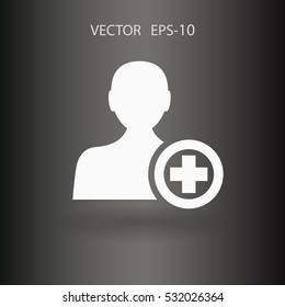 Flat icon of add friend vector illustration