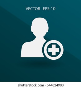 Icono plano para agregar ilustración vectorial de amigo