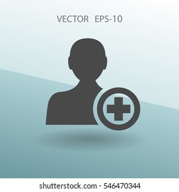 Flat icon of add friend vector illustration