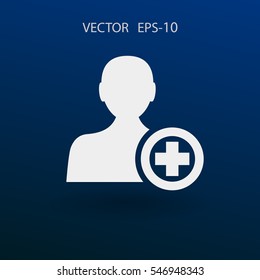 Flat icon of add friend vector illustration
