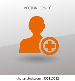 Icono plano para agregar ilustración vectorial de amigo