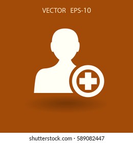 Icono plano para agregar ilustración vectorial de amigo