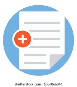 Flat icon of an addition of a file to a folder 
