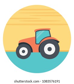 
Flat icon of an agricultural tractor 
