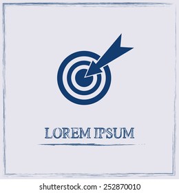 Flat icon of aim