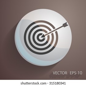 Flat icon of aim