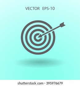 Flat icon of aim