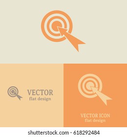 Flat icon of aim