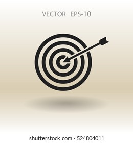 Icono plano de ilustración vectorial de objetivo