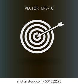 Icono plano de ilustración vectorial de objetivo