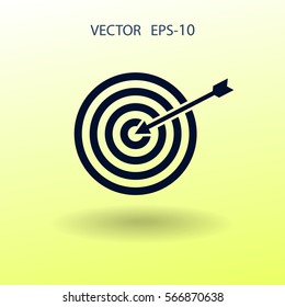Icono plano de ilustración vectorial de objetivo