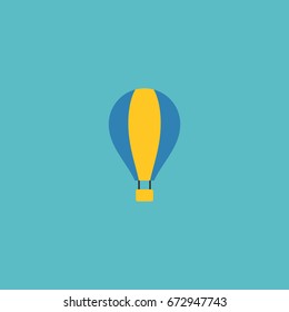 Flat Icon Air Balloon Element. Vector Illustration Of Flat Icon Airship Isolated On Clean Background. Can Be Used As Airship, Balloon And Sky Symbols.