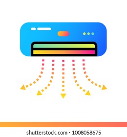 Flat icon Air conditioning. Hotel services. Material design icon suitable for print, website and presentation