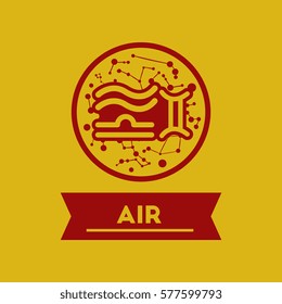 flat icon air sign zodiac