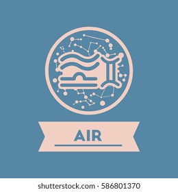 flat icon air sign zodiac