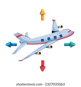 Flat icon of aircraft movement