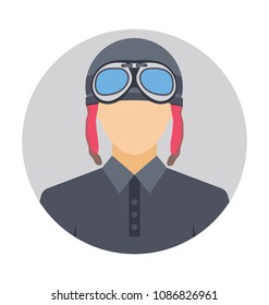 
Flat icon of an airforce pilot 
