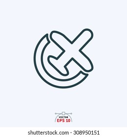 Flat icon of airplane.