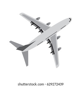 flat icon of airplane in modern style, vector illustration