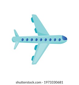 Flat icon of airplane on white background vector illustration