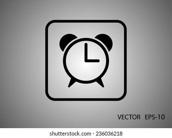 Flat icon of alarm clock