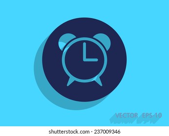 Flat icon of alarm clock