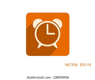 Icono plano del reloj despertador