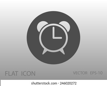Icono plano del reloj despertador