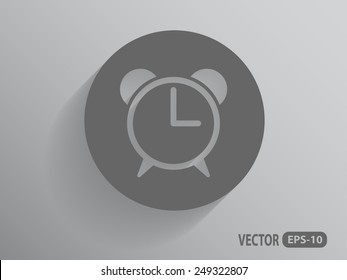 Icono plano del reloj despertador