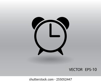 Flat icon of alarm clock