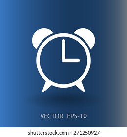 Flat icon of alarm clock