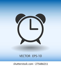 Flat icon of alarm clock
