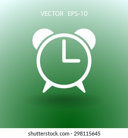 Flat icon of alarm clock