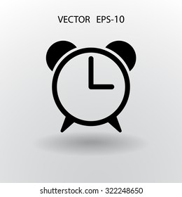 Flat icon of alarm clock