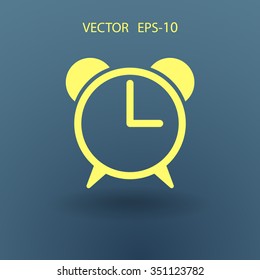 Icono plano del reloj despertador