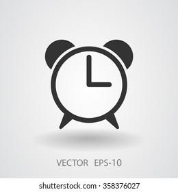 Flat icon of alarm clock