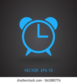 Flat icon of alarm clock