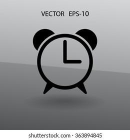 Flat icon of alarm clock