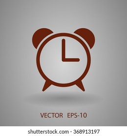 Flat icon of alarm clock