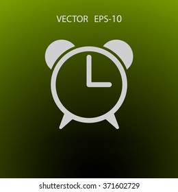 Flat icon of alarm clock
