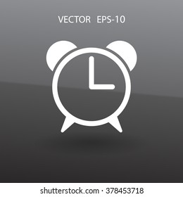 Icono plano del reloj despertador